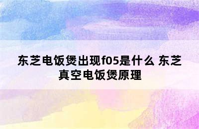 东芝电饭煲出现f05是什么 东芝真空电饭煲原理